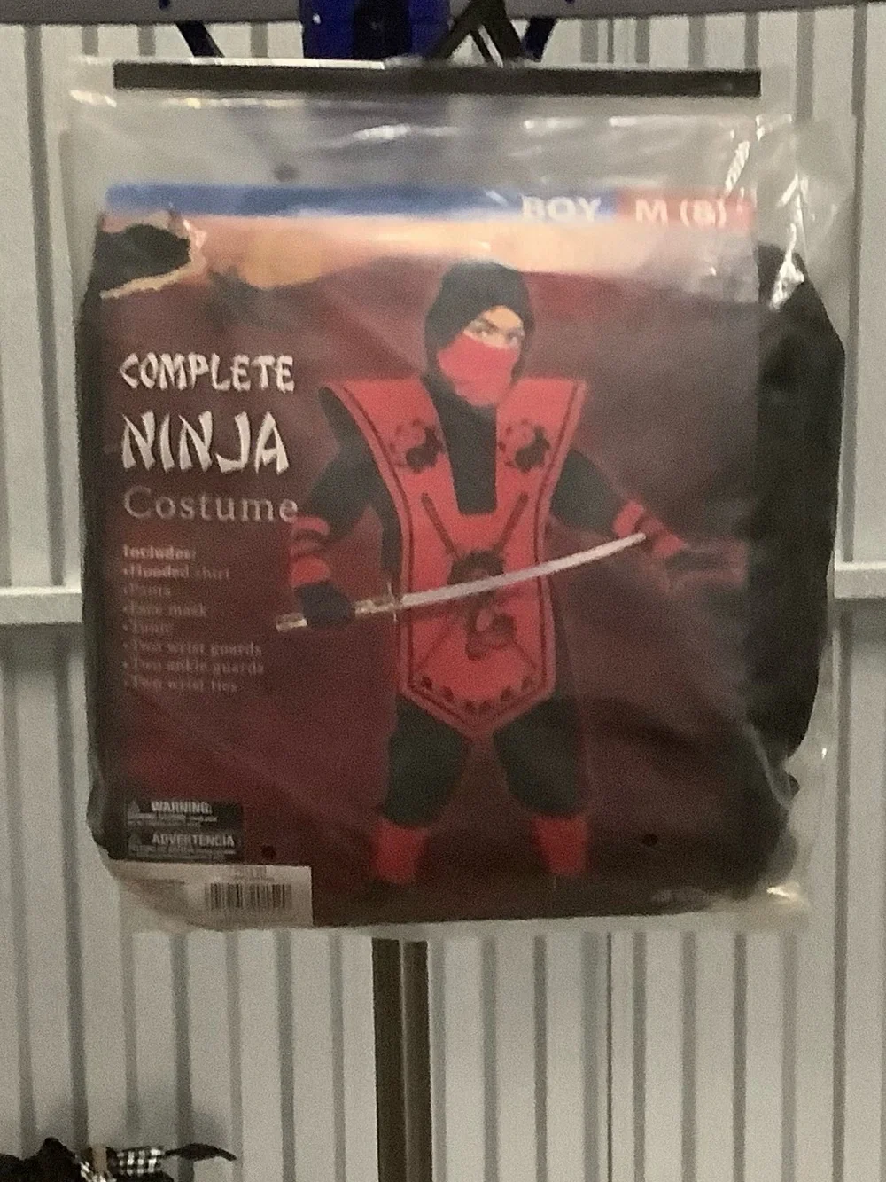 Complete Ninja Kids Halloween/dress-up Costume - Red and Black size medium (8)